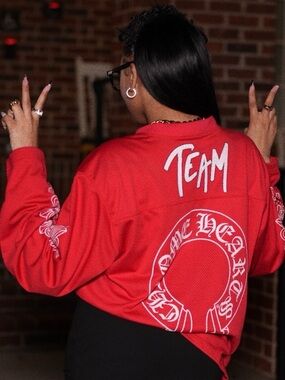Red chrome heart jersey